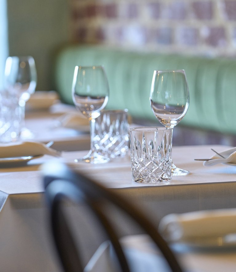 Settings on a table at French restaurant La Bastide Bar & Bistro